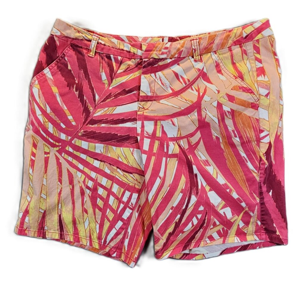 Lane Bryant Plus Size Multicolor Hawaiian Tropical Print Bermuda Shorts 16